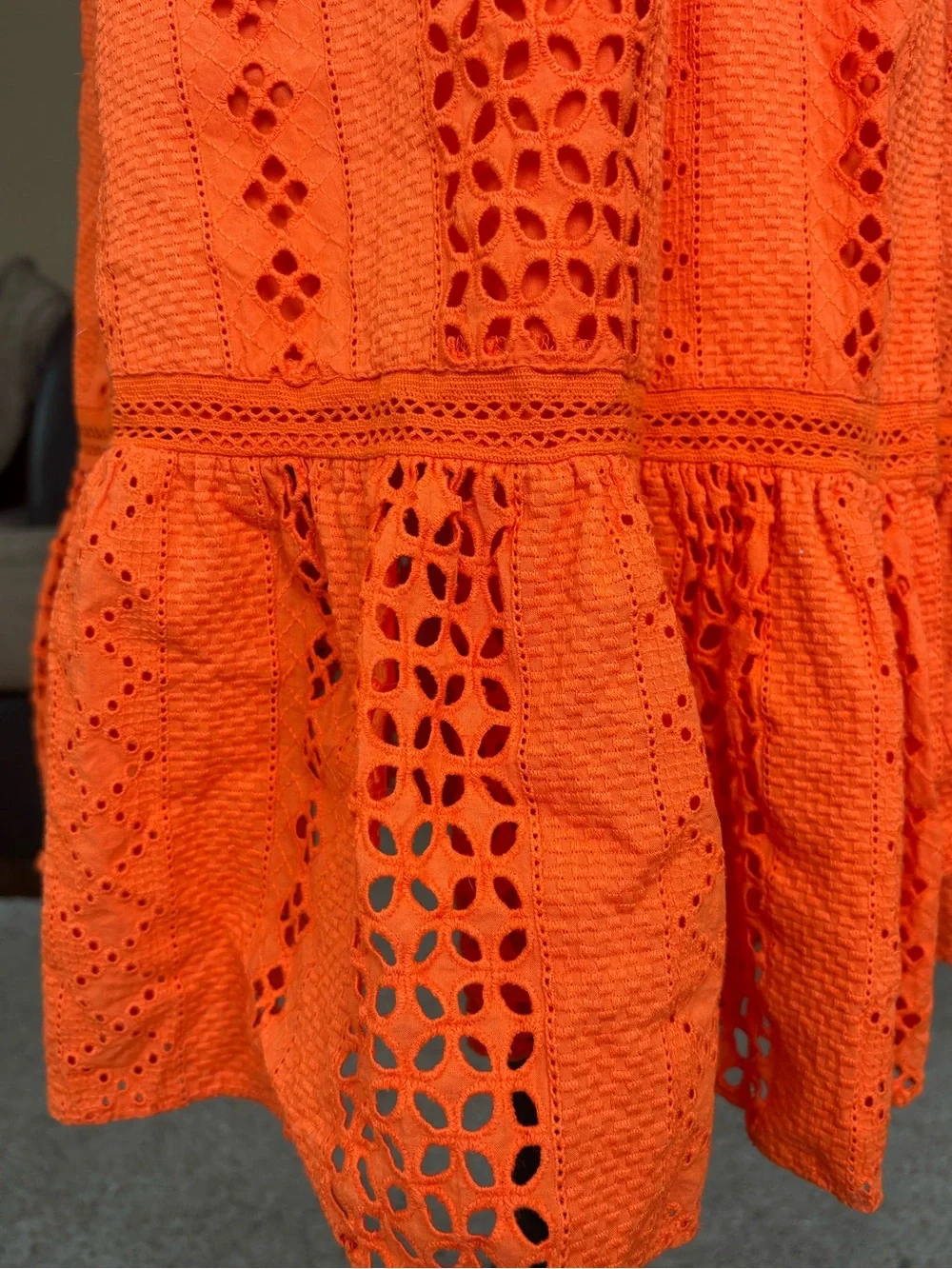 J Crew Women's Orange Eyelet Wrap Dress size 4